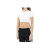adidas Originals Logo Print Round Neck Slim Fit Short Sleeve T-Shirt Women Tops White JC9026