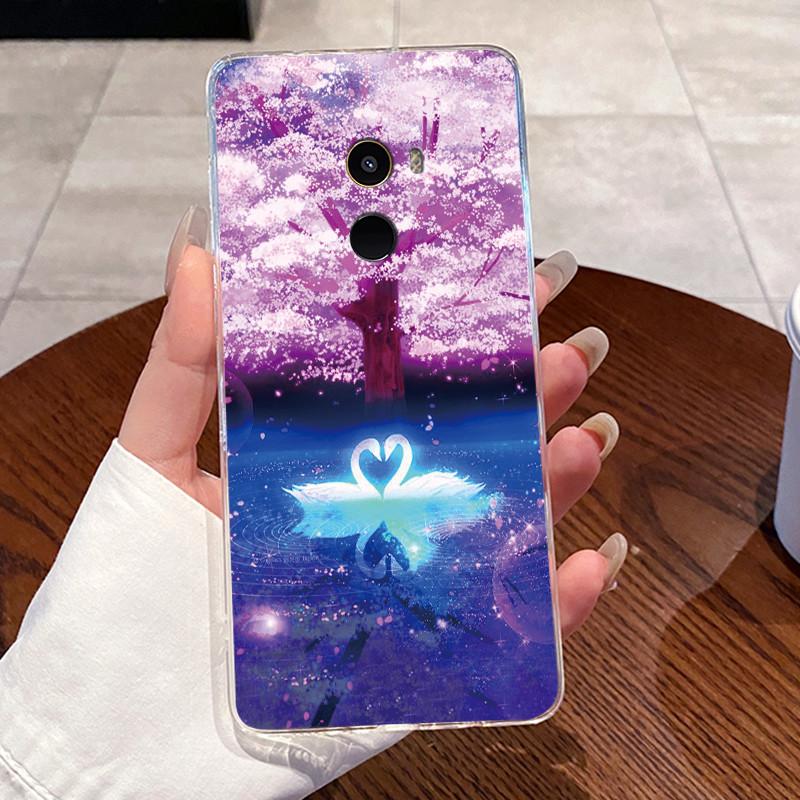 Fundas For Xiaomi Mi Mix 2 Casing Protective Capa Coque Clear Silicone Soft TPU Back Cover Cute Rabbit Cat Dinasaur Phone Case