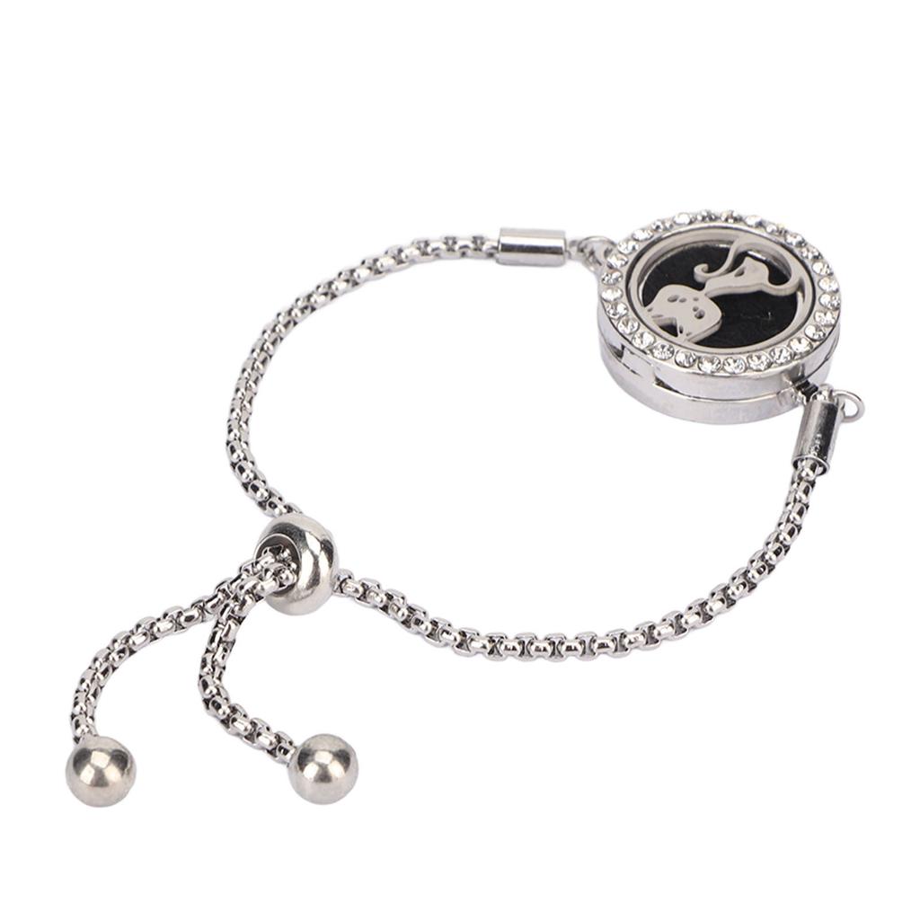 Essential Oil Diffuser Bracelet Stainless Steel Aromatherapy Locket Adjustable Bracelet for Women