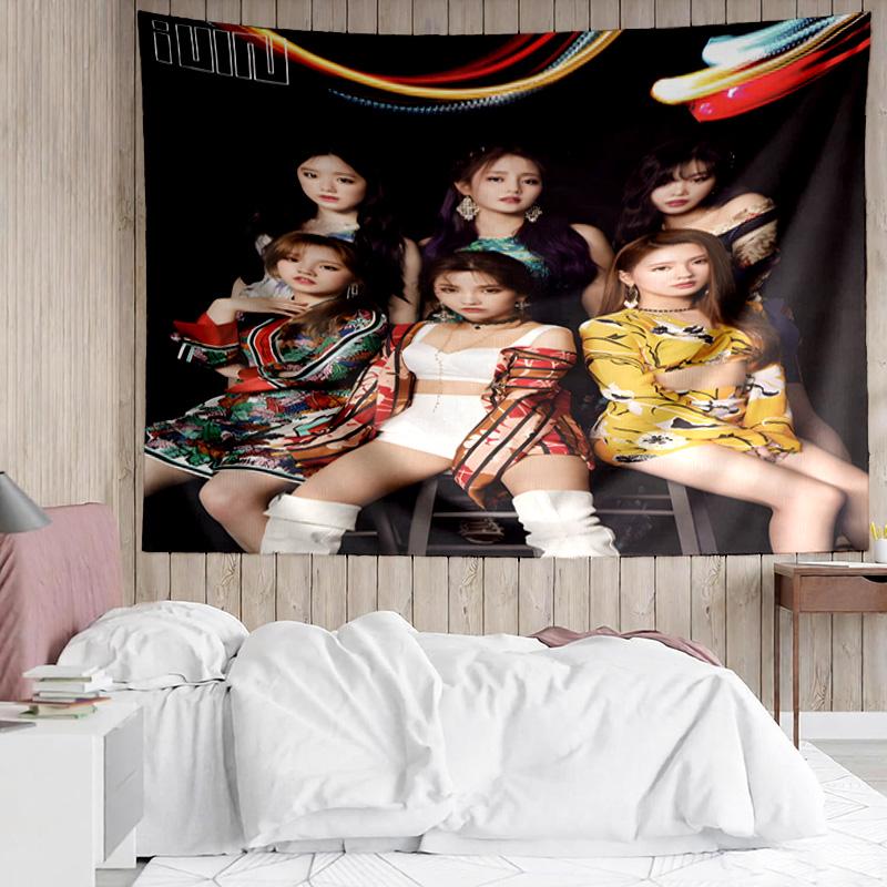 1PC Kpop Idle Group Dynasty Quick-Dry Tapestry, Unique Design Tapestry, Suitable for Bedroom,Livingroom, Playroom,Heartwarming Holiday Gifts