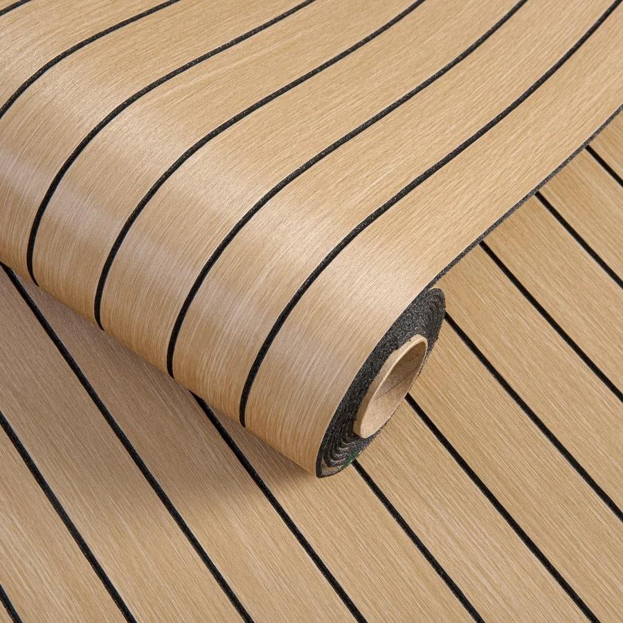 1 Roll Self-Adhesive 3D Wood Grain Vinyl Wall Panels-Easy to Install for Ceiling-Home Decor for Living Room,Bedroom,Restaurant