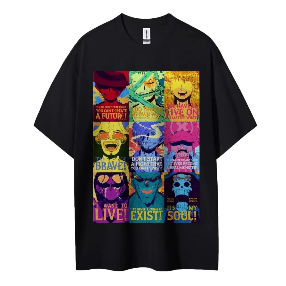 

2026 One Piece Animation Derivatives Casual T Shirt Unisex Graphic Streetwear Summer Breathable Pure Cotton Fashion Trend Clothing 4XL