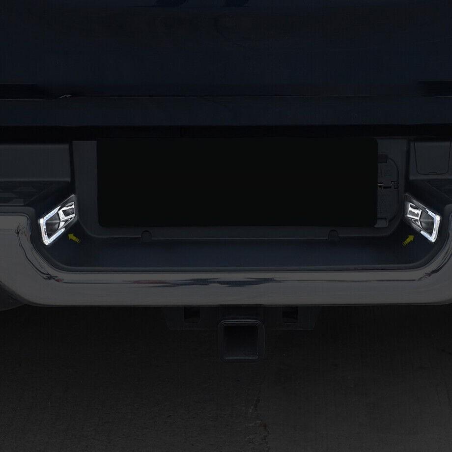 For Dodge RAM 1500 2019-2024 Chrome Rear License Plate Lamp Cover Trim Bezels 2*
