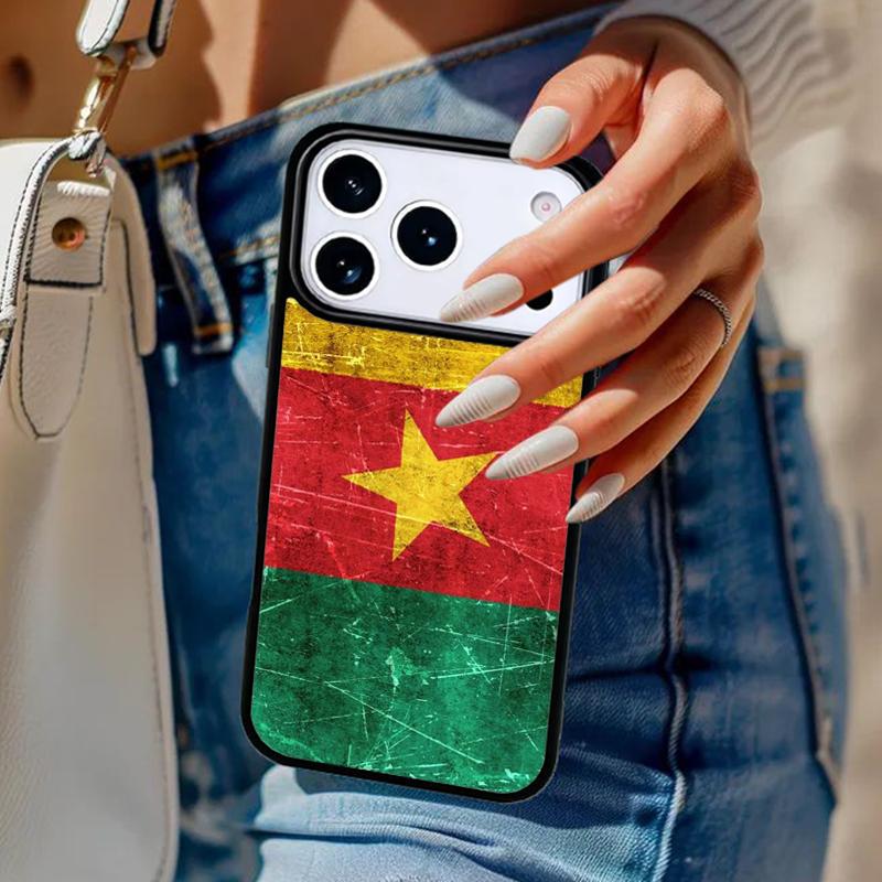 Republic of Cameroon Flag Phone Case For iPhone 17 Air 14 15 13 12 Max Cover For Apple 16e 11 Pro Max Plus Coque