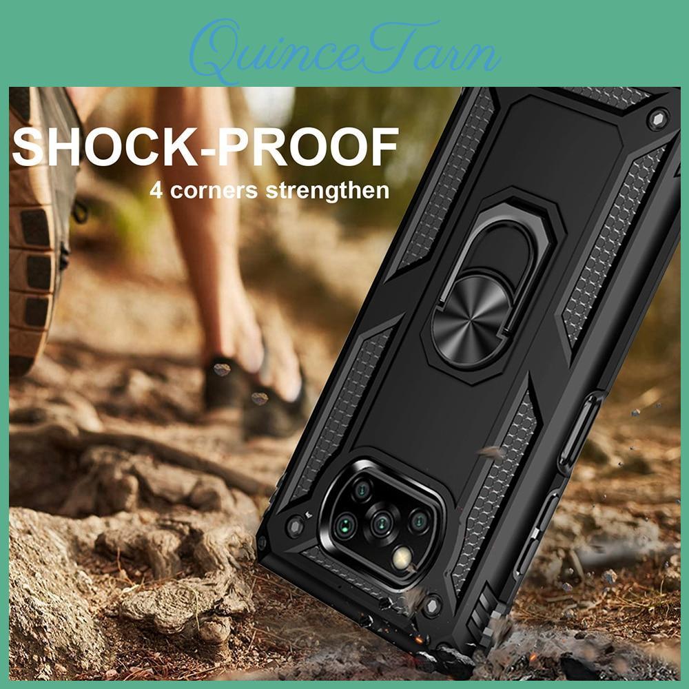 X3 Poco Nfc Case Pro Bumper Shockproof Armor Back Cover Stand Holder Car Ring Phone Case For Xiaom Pocophone X3 Poco X3 Pro Nfc