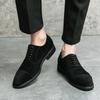 Men's casual leather shoes Foreign trade new men's suede leather shoes fashionable large size pointed formal business leather shoes
