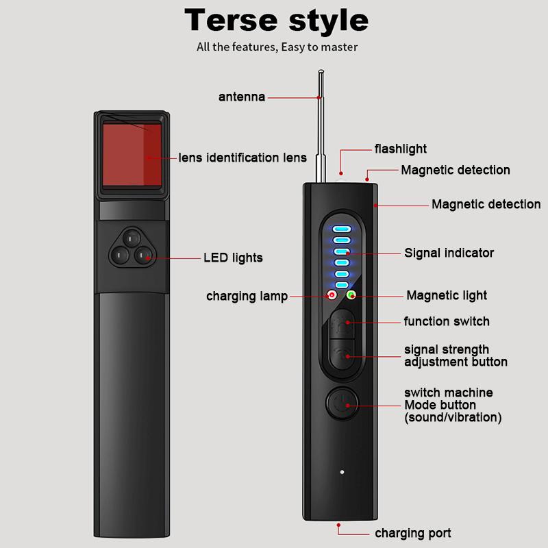 Portable Signal Detector Anti-Peeping Camera Finder Anti-Spy Infrared Scanner Signal Source Anti-Lost Sound and Light Alarm 3