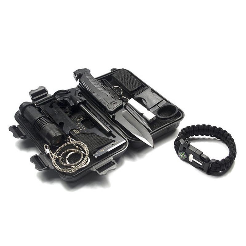 10 stk Utendørs Overlevelsesverktøysett Multifunksjonelt Villmark Førstehjelpssett SOS Nødforsyninger