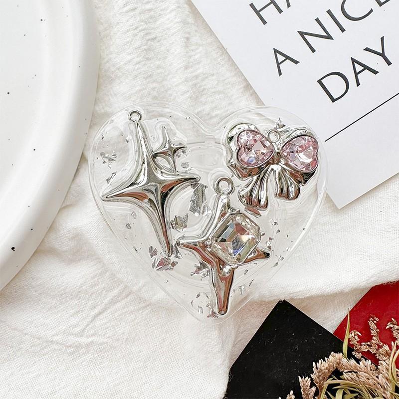 

European American Personalized Mobile Phone Airbag Bracket Adhesive Type Retractable Love Silver Foil Bow Meteor Moon Female New Model