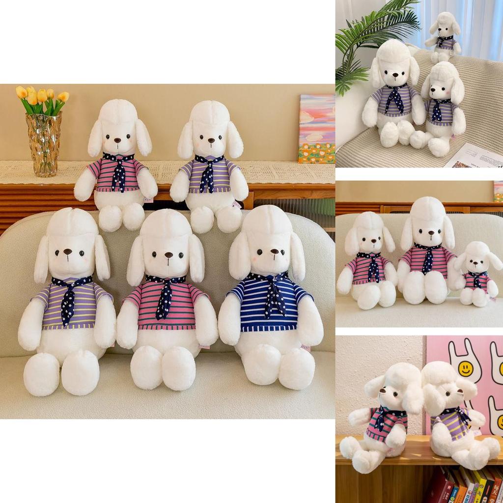 Adorable Plush Dog Toy With Scarf Charming Stuffed Animal For Kids Home Decor