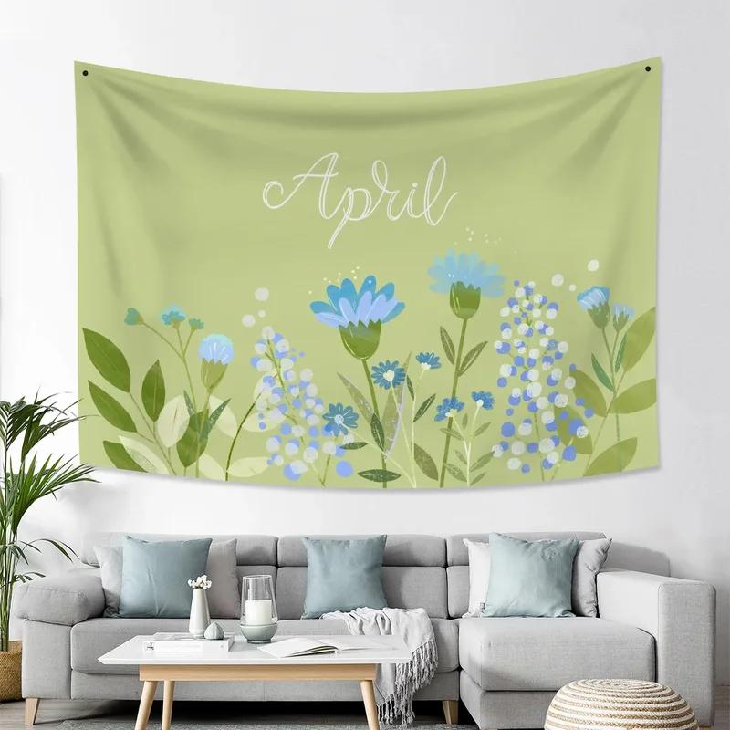 Home Wall Decoration Tapestry Colorful Wildflower Plant Background Hanging Cloth Office Living Room Tapestry