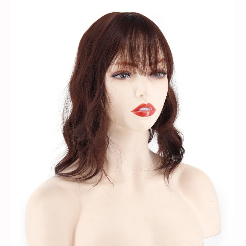 

Женские короткие наращенные волосы с челкой, натуральные волнистые, на заколках, парик из синтетического волокна, подходит для косплея, вечеринок, повседневного использования