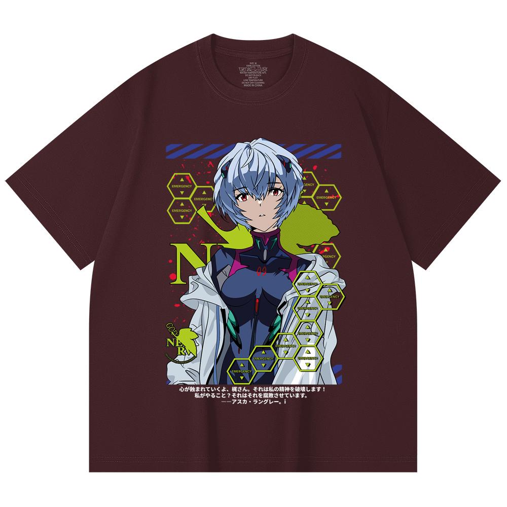 

230 Gsm 100% Cotton Evangelion V6 Rei Print Unisex Heavy Cotton T Shirt 2XL