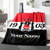 Name Custom Besiktas JK 1903 Print Flannel Blanket High Quality Warm Comfortable Cover for All Seasons Perfect for Gifts Home Decor