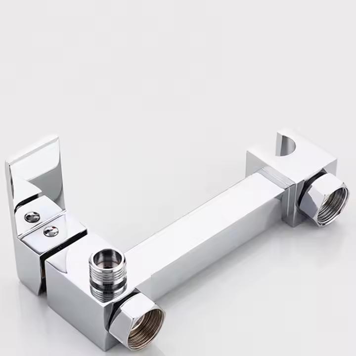Toilet Bidet Attachment Brass Shower Tap Wall-Mounted Cold Hot Water Mixer Crane Rectangle Shower Sprayer Head Apartment