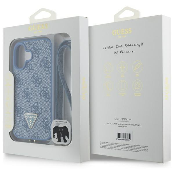Guess Guhcp16Sp4Tdscpb Iphone 166.1 Blue/Blue Hardcase Leather Metal Logo Rhinestones Crossbody