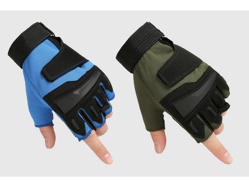 Gants de sport tactiques de fitness pour hommes sans doigts - Gants de cyclisme respirants demi-doigts