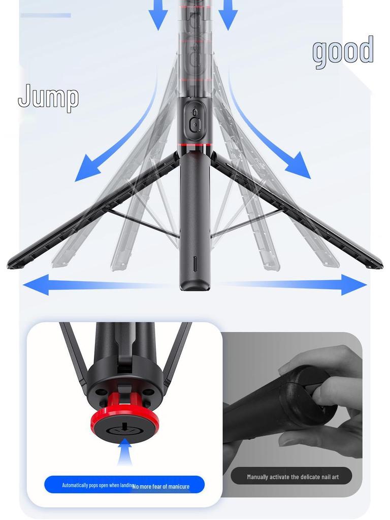 CYKE Bluetooth Selfie Stick with Automatic Tripod and Phone Holder Stand