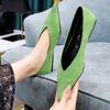 Fashion Women 0.5cm Low Heels Leisure Outside Flats Female Fashion Suede Surface Low Heels Lady Sexy Evening Party Slip On Flat Shoes