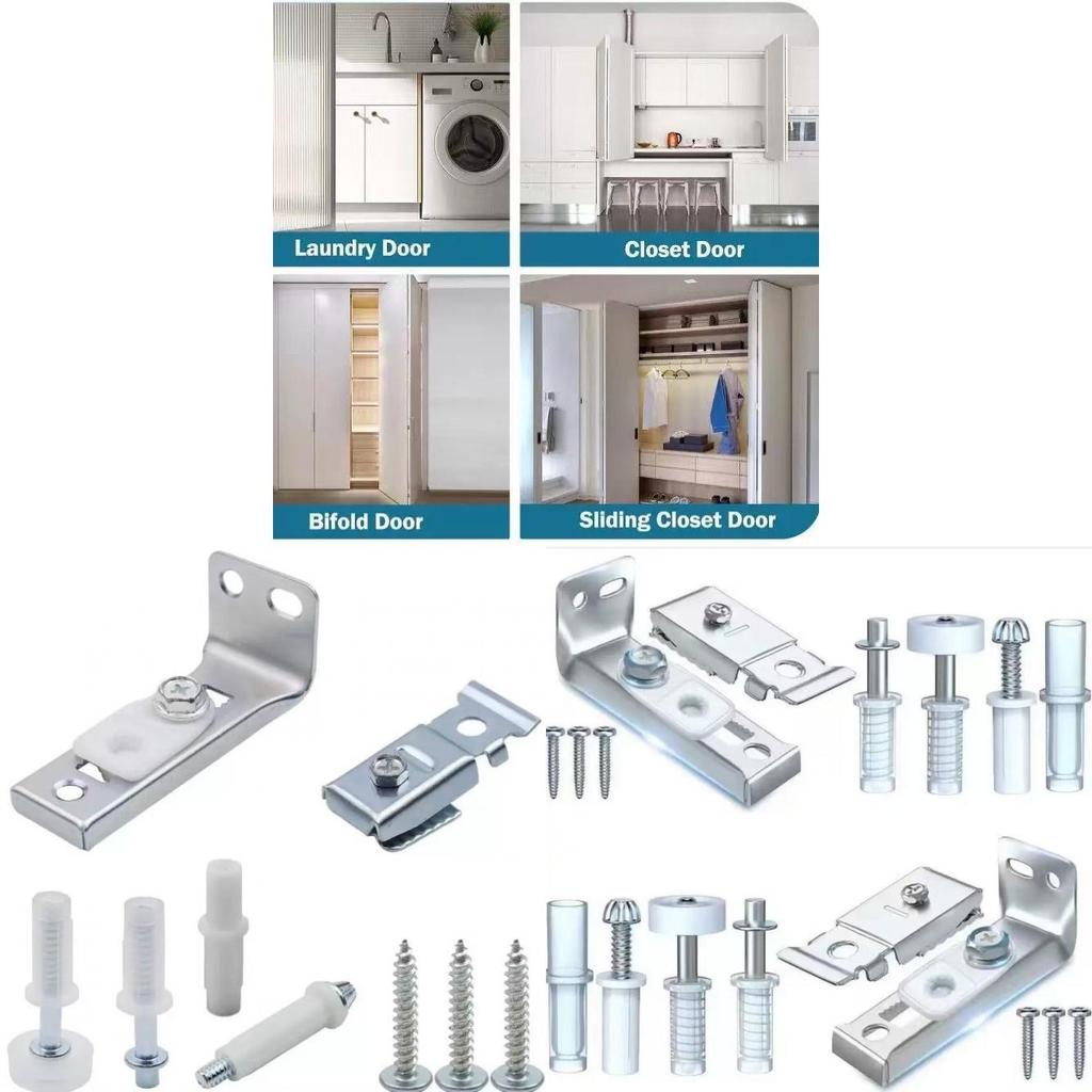 Folding Door Hardware Set With Metal Top Rollers For Home Renovation
