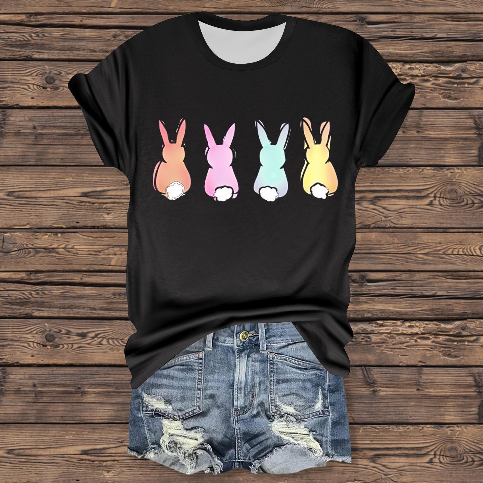 

Женская повседневная футболка с принтом «Пасха», круглый вырез, пуловер, короткий рукав L чёрный