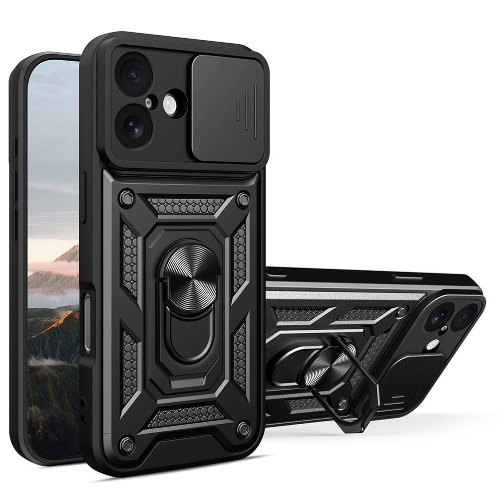 AMORUS For iPhone 17 Case Kickstand PC+TPU Phone Cover with Camera Lens Slider