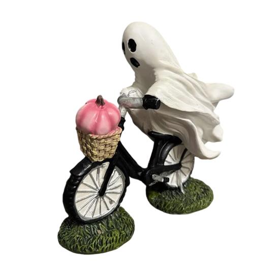 Bike Rider Ghost Statue Resin Ghost Riding on A Bicycle