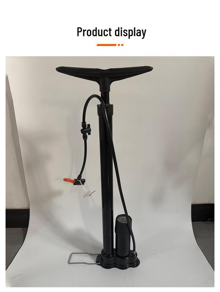 Volledig stalen luchtpomp met manometer en verborgen tank, voorzien van verdikte koolstofstalen buis.