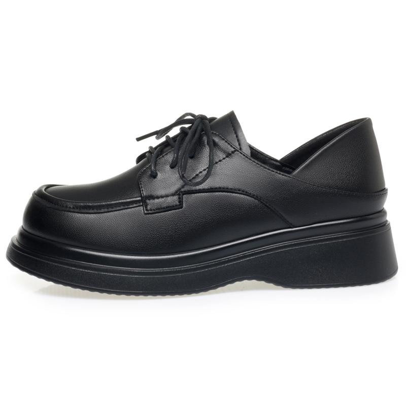 Fashion AIYUQI 2025 new women’s leather shoes female thick sole lace up oxford shoes Women large size fashionable Mary Jane flat loafers