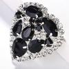 New Love Ear Clip Simple Black Rhinestone Earrings Earrings for Women Cold Style Accessories Black Diamond Silver Plated