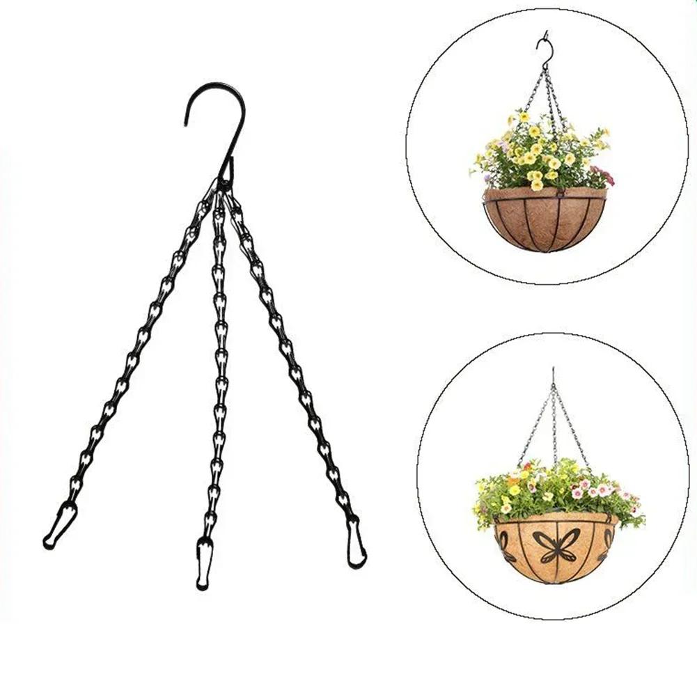 5 Size Rattan Hanging Basket Flower Pot Chain Hydroponic Plants Plant Grow Tools Garden Decorations With 3 Hooks