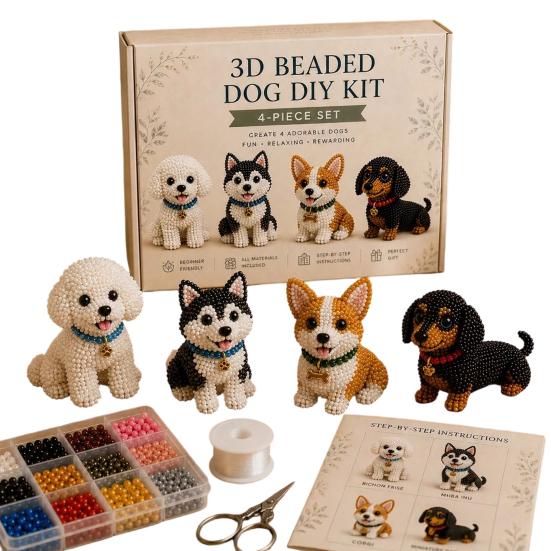 Tiny 3D Beaded Animal DIY Kit with Instructions Easy DIY Beading Kit