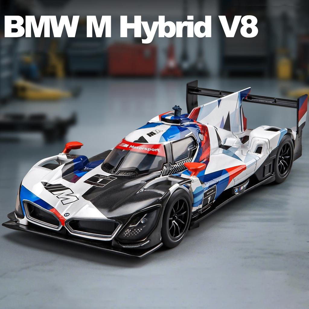 1/24 BMW M Hybrid V8 Super Racing Alloy Car Model Sound and Light Children's Toy Collectibles Birthday gift