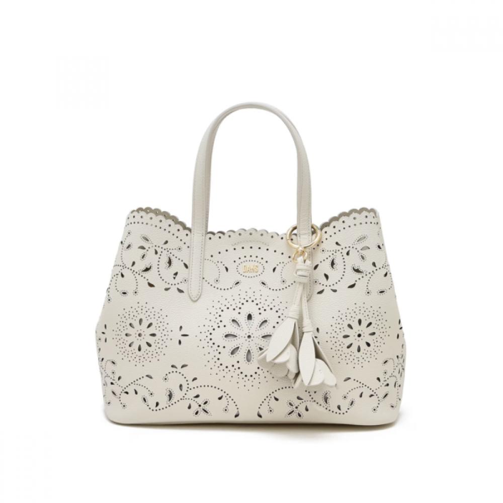 Daks Ivory Cowhide FLower Punching Tote Bag L Dcba6e586iv