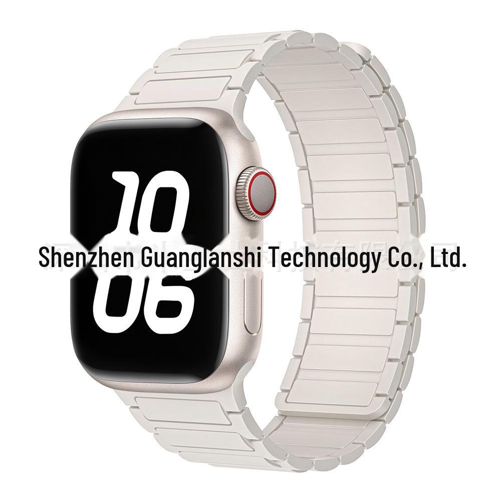 „Curea de culoare contrastantă din silicon magnetic S9 pentru Apple Watch Series 5-9”