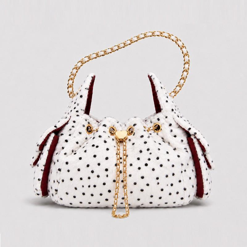 Plush Leopard Print Bucket Bag With