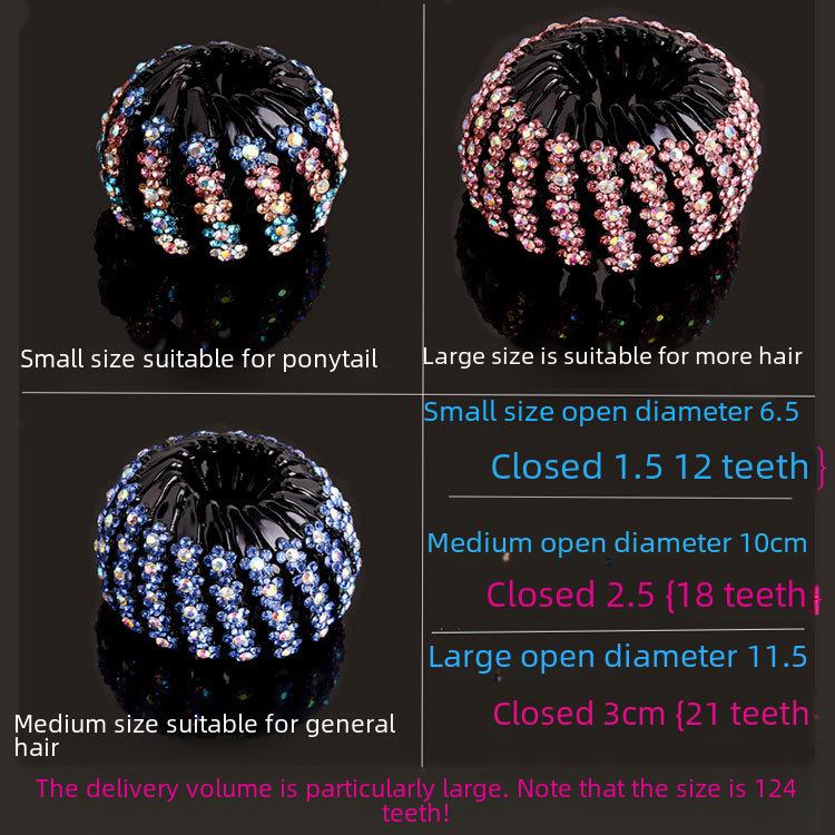 "Elegant Rhinestone Hair Clip & Ponytail Holder - Bird's Nest Design"