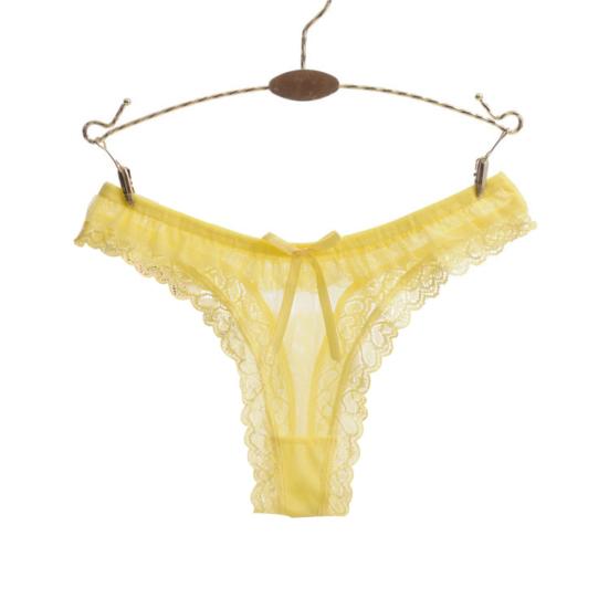 Sexy Lace Heart Pattern Bowknot Women Low Rise Brief Underwear Thong