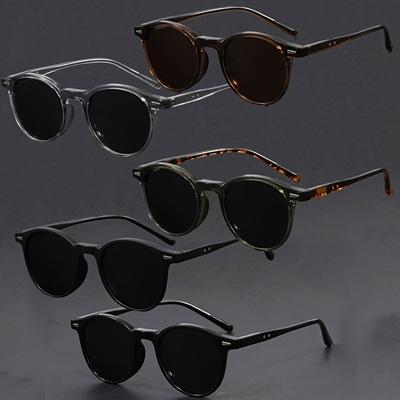 5 Sets of American Style Round Small Frame Trendy and Fashionable Glasses Suitable for Both Men and Women's Music Festivals