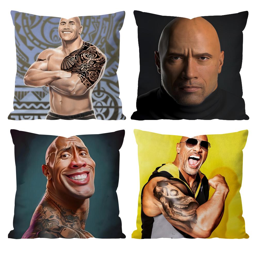 The Rock Face America Dwayne Johnson Cushion Cover Pattern Printed Pillowcase For Living Room Sofa Cushion Cover & Bedroom Decor