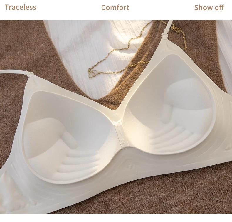 Bezszwowy biustonosz push-up bez pleców dla kobiet z małym biustem, z cienkimi ramiączkami i bezprzewodowymi, usztywnianymi miseczkami
