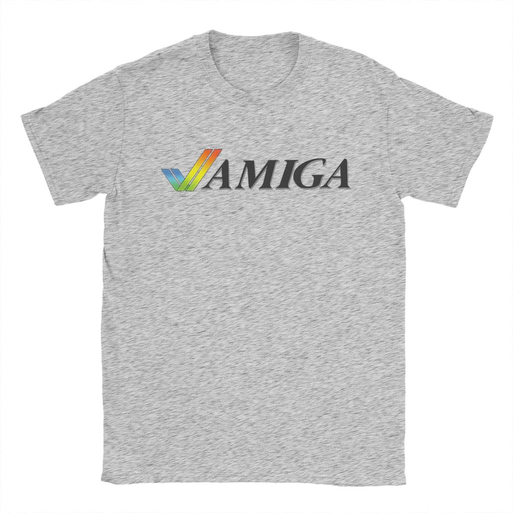 Amiga Retro Computing T-Shirt für Männer Frauen Reine Baumwolle Vintage T-Shirts Rundhals T-Shirts Kurzarm Kleidung Erwachsene