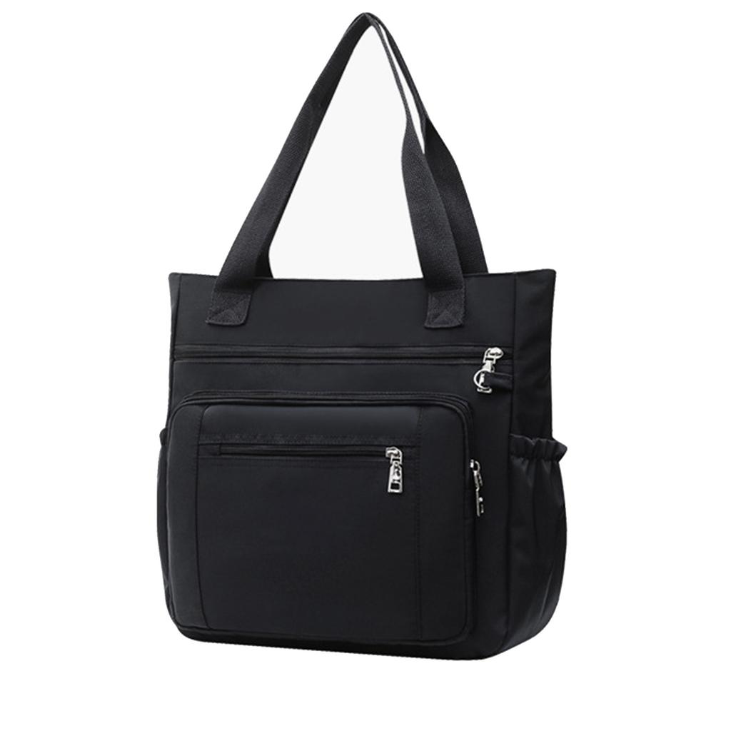 Women Shoulder Bag Single Shoulder Hand Bag Black Nylon Large Capacity for Travel Office Black Free