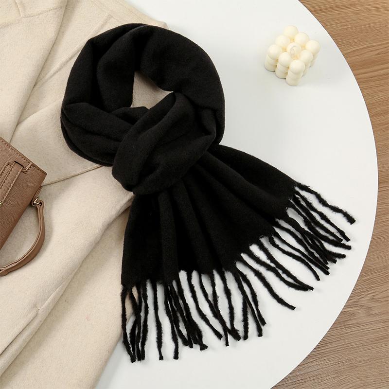 Solid Color Women Imitation Cashmere Winter Warm Scarf Shawls Thick Neckerchief Foulard Echarpe Wrap Designer Unisex Pashmina