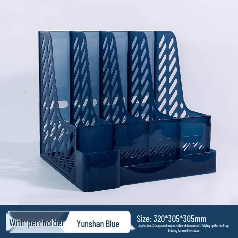 Retro Multi-Layer Pen Holder & A4 File Organizer for Desk