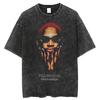 Tideshec Vintage Dennis Rodman Portrait Summer Short Sleeve Crew Neck Graphic Fashion T-Shirts Hip Hop Streetwear