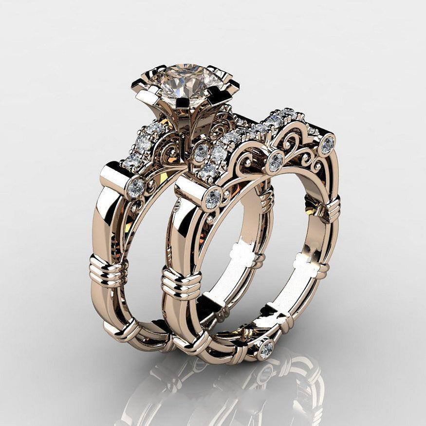 Huaya Oumei Vintage Style Bestseller Couple Engagement and Wedding Rings