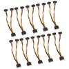 10Pcs SATA Power Adapter 15pin 1 Male to 2 Female Right Angle Connector Mains Cord for Transfer Data Charge