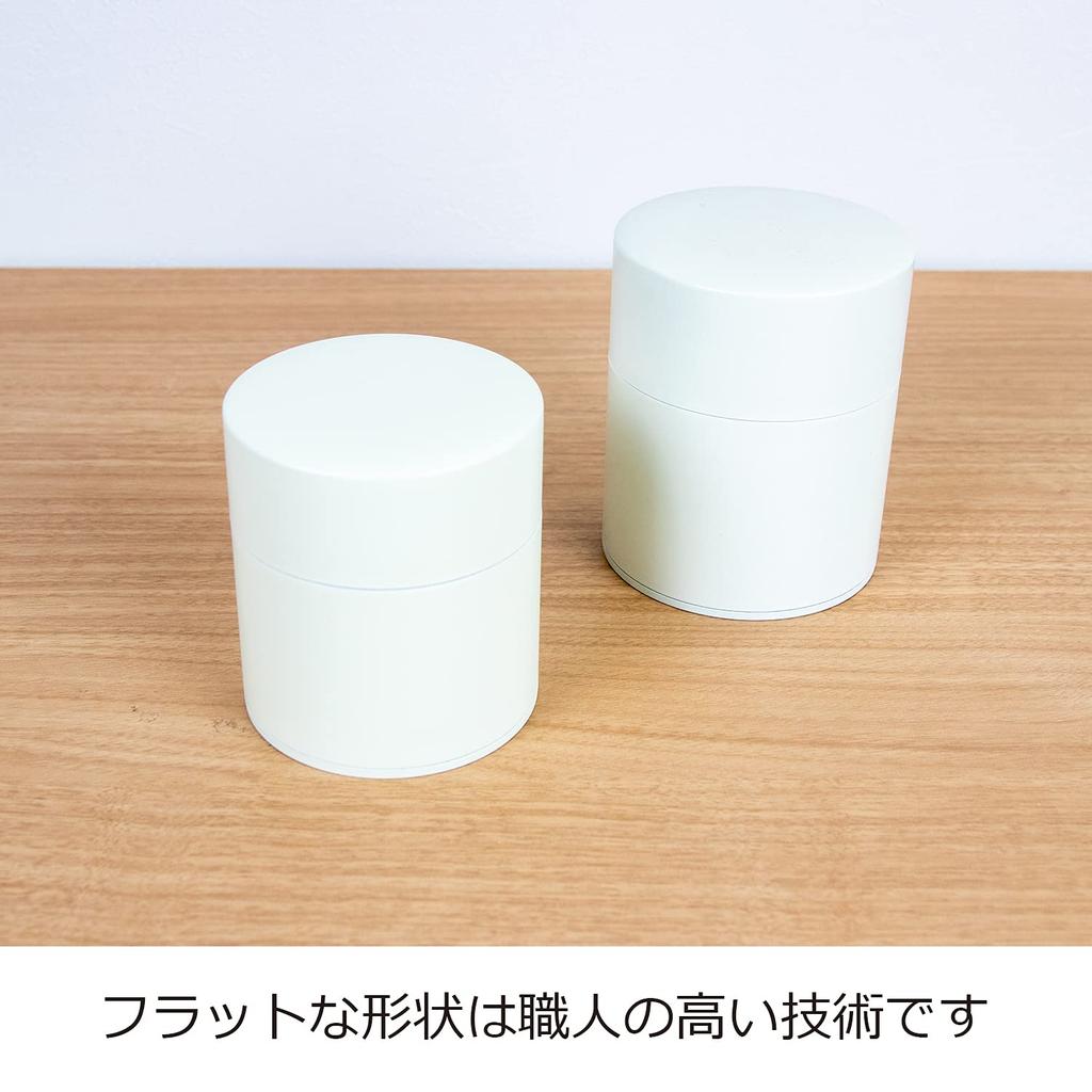 Nichi Nichi Dogu Tea Painted Made in Eggshell White Canister, Can, Flat, 200g, Steel, Japan,