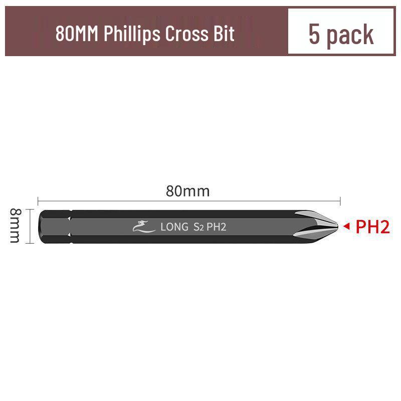 Phillips Flat-head Hex Impact Bit Set - S2 Alloy Steel